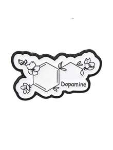 Chemistry Molecule Enamel Pin, Dopamine Serotonin Adrenaline Floral Badge, Decorative Lapel Pin For Backpack Jacket Student Gift - Multicolor - View 13