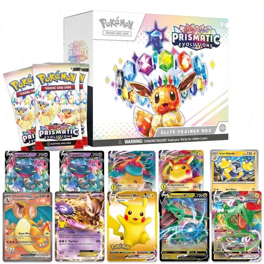 Set Kartu Koleksi Warna-warni Bandai Namco Prismatic Evolutions: Total 360 Kartu, 10 Kartu Per Kemasan (9 Kartu Reguler dan 1 Kartu Emas Per Kemasan), Set Kartu Koleksi Foil Holografik - MultiWarna - View 1