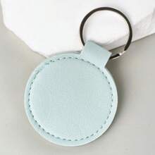 1pc Customized Leather Keychain - Round Keyring For Men & Women, Perfect For Holiday Gifts And Party Favors, Independence Day Halloween Gift - Multicolor - View 10
