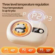 Penghangat Tangan Elektrik Portabel Panda, Isi Ulang, Pemanas 3 Tingkat Suhu Konstan 40-55°C, Tampilan Baterai Digital 1200mAh, Pengisian Daya Type-C, Hadiah Perjalanan Musim Dingin Lucu, Bantalan Pemanas Elektrik - A - View 11
