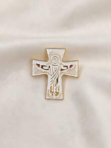 I Love Jesus Heart-Shaped Brooch Faith Letter Pin Accessory For Bags And Jackets Gift - Multicolor - View 12