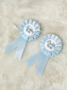 2pcs/1pc Baby Baptism Brooch "Mom-To-Be/Dad-To-Be" Medal, Commemorative Gift For Expectant Parents, Baby Baptism Home Decor Gift - Multicolor - View 10
