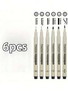 12pcs Fine Tip Waterproof Ink Pens Set - Black, Assorted Nib Sizes, Suitable For Detailed Sketching, Journaling, Outlining And Cartoon Animation, Smooth Floral And Precision Art, Back To School - Black - View 8