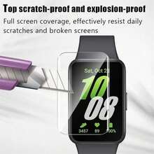 3PCS Compatible With Samsung Galaxy Fit 3 Anti-Scratch Screen Protector Soft Hydrogel Film HD Clear Flexible Skin Shield Full Coverage Durable TPU Film Case Protective Cover Watch Accessories - 3 Pieces Of Hydrogel Film - View 3