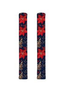 2 Buah Sarung Pelindung Gagang Kulkas Pintu Ganda Motif Kepingan Salju Natal dan Pelindung Anti Debu untuk Gagang Pintu Dekoratif Furnitur - View 8
