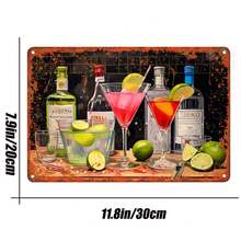 Home Decor Iron Plate Painting Sign Cocktail Pattern Iron Plate Painting Decorative Hanging Ornament - Cocktail Pattern Tin Sign - View 6