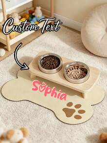 Personalized Dog Food Mat, Dog Feeding Mat, Customizable Pet Name Dog Food Mat, Personalized Dog Bed Mat, Customizable According To Your Dog's Name, Pet Feeding Mat, Suitable For Dogs, Cats, Puppies Accessories - Multicolor - View 4