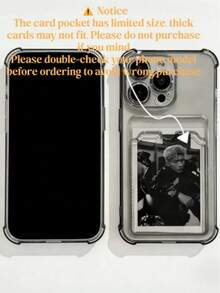 Daily Commute Essential, Durable Transparent TPU Phone Case With Built-In Card Slot, Suitable For Men And Women, Anti-Drop, Anti-Slip, Scratch-Resistant, Compatible With Apple 17/17 Air/17 Pro/17 Pro Max, 16/15/14/13/12/11/Pro/Pro Max/Plus, S20-S25 Series - Birthday Gift, Holiday Gift, Best Friend Gift - Black - View 5