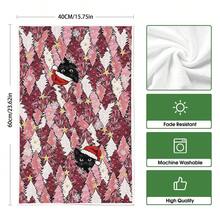 Set Serbet Dapur Natal 2/4/6 pcs Motif Kucing Hitam, Handuk Dapur Natal - MultiWarna - View 5
