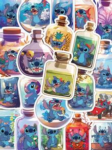 Disney 50pcs Stitch Stickers For Bottle Decoration, Scrapbook, Diary, Planner, Luggage, Envelope, Greeting Card, Notebook, Tablet, Water Bottle - Multicolor - View 1