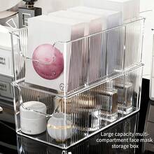 1pc Transparent Drawer Storage Box, Suitable For Storing Cosmetics, Perfumes, Belts, Bookshelf Dividers, Closet Storage Accessories, For Home Decoration, Suitable For Both Men And Women, Belt, Bra, Tank Top, Tie, Wallet Storage Box - Multicolor - View 3