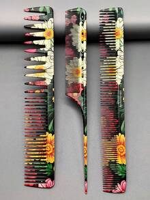 Fashion Pattern Hair Cutting Comb, High-Quality Hair Comb, Essential Salon Hairdressing Comb, Tail Comb, Unisex Hair Comb, Multiple Styles Available - Multicolor - View 15