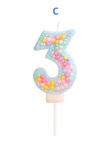 Macaron Mixed Color Bubble Bead Blue Minimalist Fresh Birthday Number Candle, Autumn Decor, Souvenir, Camping, Kitchen, Christmas, Party Gift, Cookware, Home Decor & Accessories, Party Decor & Supplies - View 13