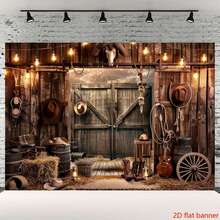 Fondo de Vaquero Occidental: Decoración Rústica del Lejano Oeste para Fiestas, Cumpleaños, Etc. - Versátil, Sin Necesidad de Energía, Excelente para Fotomatones y Decoración del Hogar - 1 - Ver 5