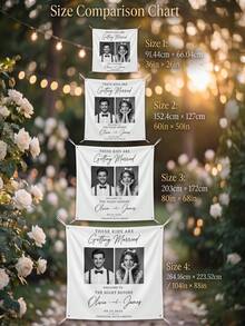1pc Custom Photo And Text Wedding Welcome Banner, Personalized Rehearsal Dinner Sign, These Getting Married Fabric Banner For Wedding Party Decor - Multicolor - View 6
