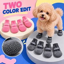 4pcs Waterproof Pet Dog Shoes, PVC Material With Anti-Slip Function, Waterproof Anti-Slip Soft Padded Sole, Equipped With Adjustable Claw Protection Device, Suitable For Medium And Large Dogs, Ideal For Outdoor Walking, Hiking, And Wet Road Surfaces. - Multicolor - View 6