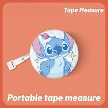 1pc Disney [One-Click Retraction] 2.0m Tape Measure, Stitch Cute Peripheral Body Measurement Tape Soft Leather Ruler Household Measurement Tape High Aesthetic - Multi-color - View 2