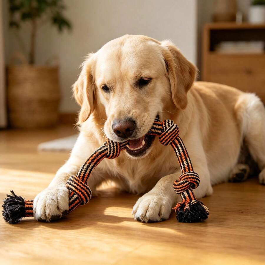 1pc/4pcs 60cm Multicolor Knotted Dog Toy Set, Multi-Color Braided Knot Pull & Chew Toy With Tassel Ends, Suitable For Small, Medium And Large Dogs, Tug Of War Rope, Puppy Daily Interactive Play Accessories, Dog Toys/Puppy Toys/Tug Of War Rope/Dog Stuff - Multicolor - View 1