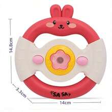 Volante Musical Interativo Infantil Coelhinho com Luz e Som Brinquedo Educativo para Bebê +18 Meses - Rosa - Visão 7