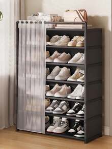 Multi-Layer Shoe Rack With Curtain, Shoe Storage And Display Rack, Shoe Cabinet With Drawers, Large Capacity Shoe Storage Rack, Indoor And Outdoor Entryway Home Use, Holiday Gift, Christmas Gift, Children's Gift - Multicolor - View 19