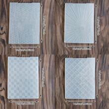 Assorted Geometric Pattern Embossing Folder, Clear Plastic Textured Embossing Template For Paper Craft Card Scrapbook DIY Art Supplies Embossing Folder - JH-1 - View 2