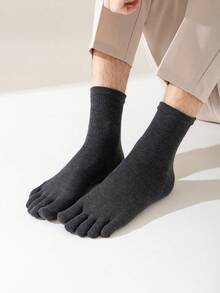 1/5/10 Pairs Men's Toe Splitting Socks,Comfortable Soft Toe Socks Five Fingers Socks,Toes Splitting Crew Socks, Suitable For Sports Or Daily Use - Multicolor - View 4