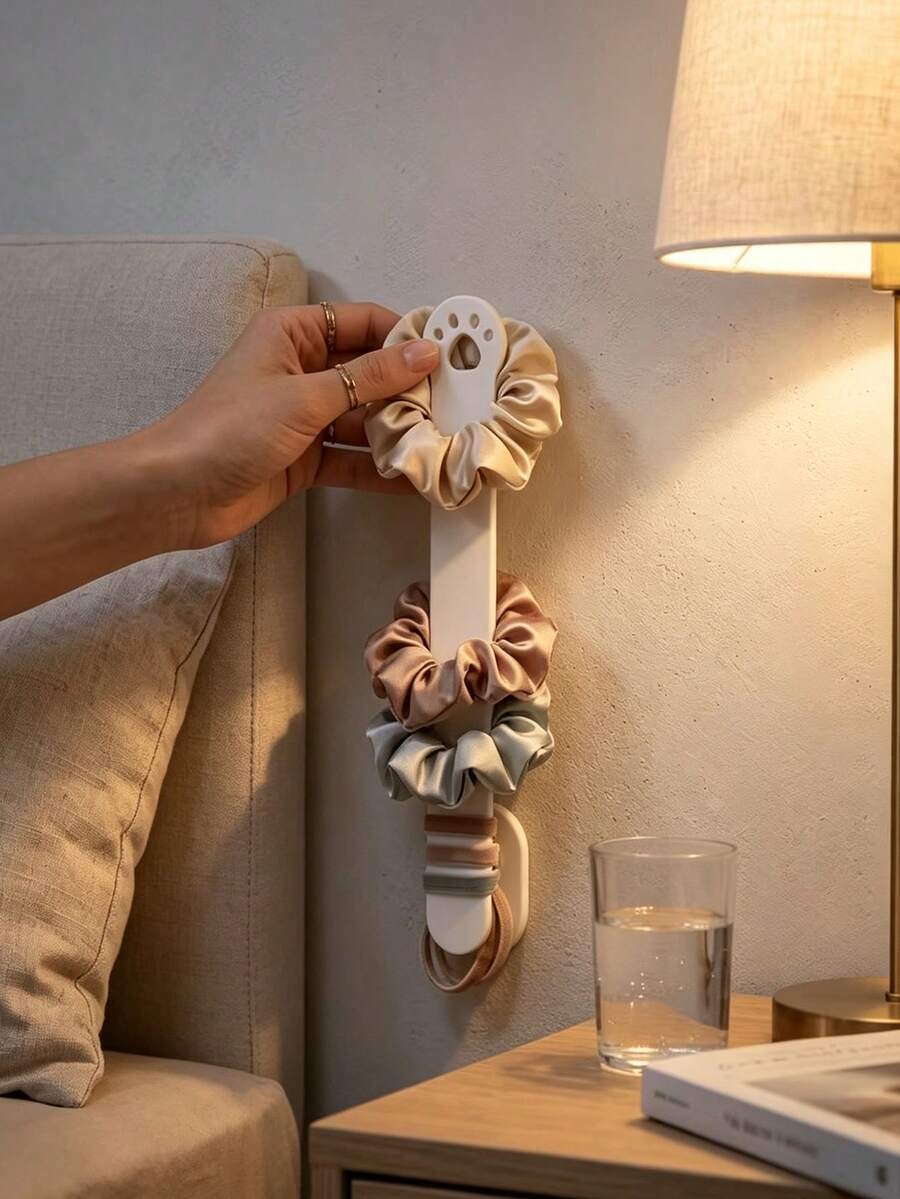 3D Printed Cat Paw Hair Tie Holder - Wall-Mounted Hair Tie Organizer And Headband Display Rack - Cute Minimalist Vanity And Bathroom Hair Accessory Storage Rack, Jewelry Tower