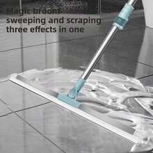 Squeegee Lantai Silikon Baja Tahan Karat, Pengikis Pembersih Basah dan Kering untuk Kamar Mandi & Kaca - Versi yang ditingkatkan - View 6