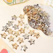 40pcs/Set Y2K Star Hair Clips Gold Silver Five-Pointed Star Hairpins Versatile BB Clips Hair Accessories - Multicolor - View 1
