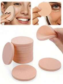 10/5/3/1pcs Makeup Sponges, Face Powder Puff Makeup Sponge, Used For Base Blending Makeup Sponge, Suitable For All Skin Types Beauty Foundation Powder Puff, Dry & Wet Use (Skin Tone, Round) - Multicolor - View 1