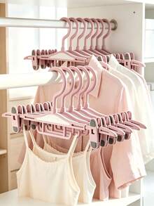 1pc/2pcs Seamless Home Hanger Pants Clips Space-Saving Multi-Purpose Closet Organizer Clips For Hanging Shirts Pants Underwear Socks Hats Strong Hold Non-Slip Design, Ideal For Wardrobe Laundry Drying And Storage, Great Home Essentials - Multicolor - View 2