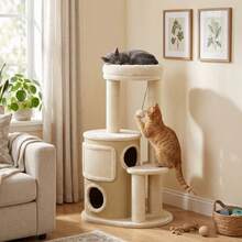 Two-Tier Cat Tree With Sisal Scratching Post, Platform, And Play Ball, For Cats Up To 5 Kg. - 1 - View 7