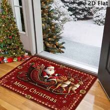 This Christmas Rug Is A Santa Claus Gift. Made Of Felt Fabric, It's Machine Washable. The Printed Rug Is Perfect For Entryway Doormats, Bathrooms, Living Rooms, Laundry Rooms, Home Decor, And Spring/Summer Decor. Ideal For Home And Kitchen Decor. - Multicolor - View 12