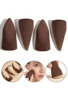 1-Pack High-Quality Multi-Functional Teardrop-Cut Stamp Three-In-One Multi-Shape Non-Latex Angled Teardrop-Shaped Tool, Multi-Functional Makeup Sponge, Cosmetics, Cheap, Room Decor, Dressing Table Makeup Accessories, Powder Puff - Multicolor - View 9