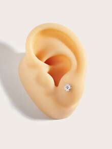 1pc Fashionable Small Diamond Clover Stainless Steel Stud Earrings Suitable For Women's Daily Wear - Four Leaf Clover - View 4