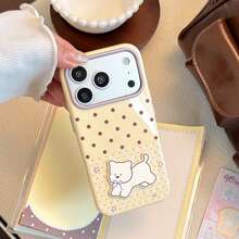 GUCADI Presents A Cute Polka Dot Pattern Phone Case, Perfect For Sharing On Social Media. This Phone Case Features A 3D Design With Cat And Dog Patterns, Suitable For Apple 17 Pro Max, 18 Pro And Cartoon Style 16 Series Phones. The Phone Case Has A Soft Touch, Making It Ideal For Couples, Best Friends, And Those Who Love Sweet, Girly, Creative Designs, As Well As Geometric Patterns And Unique, Stylish Phone Cases. - Mango Yellow - View 5