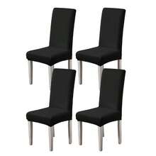 1/2/4/6pcs Solid Color Chair Covers, Decorative Dust-Proof Elastic Full-Coverage Chair Covers, Removable And Washable - Multi-color - View 37