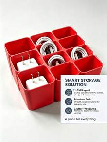 Cable Management Tray, Essential Electronic Storage Accessory, Home And Office Desktop Drawer-Style Cable Organizer (Retractable Drawer Organizer), Home Storage Desktop And Drawer Organizer - Multicolor - View 2