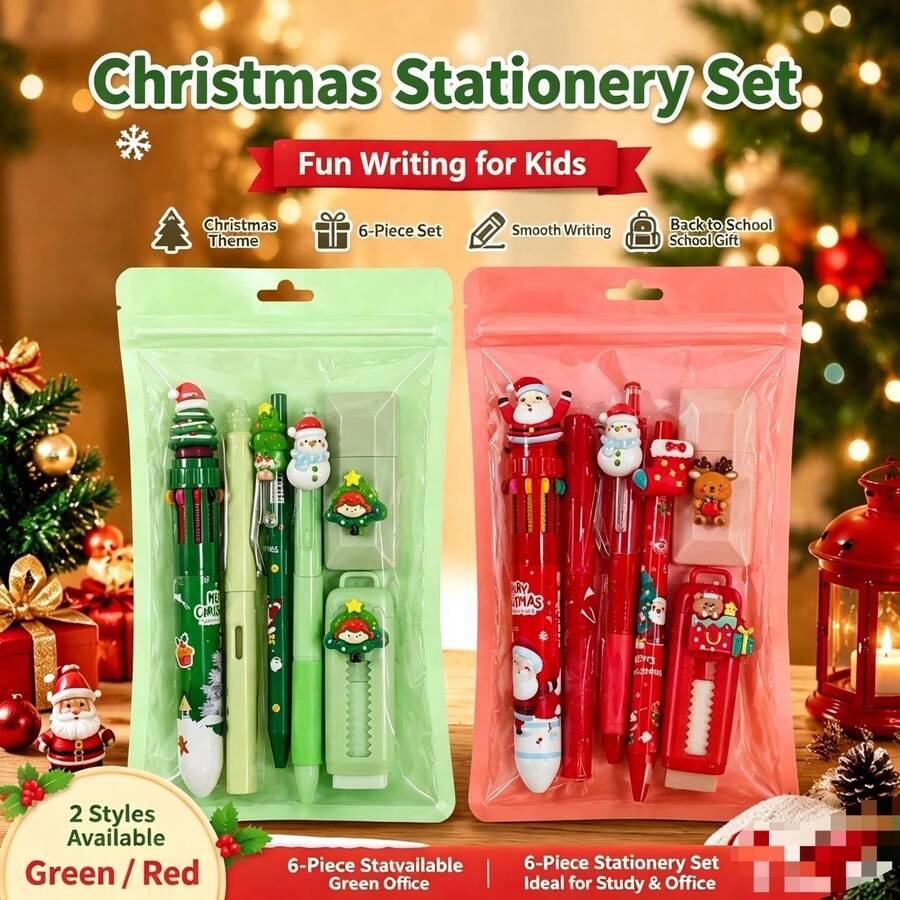 Hasbro Christmas Best-Seller Highly Attractive 6-Piece Stationery Set Student Stationery Gift Learning Reward Small Gift - Multicolor - View 1