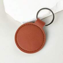 1pc Customized Leather Keychain - Round Keyring For Men & Women, Perfect For Holiday Gifts And Party Favors, Independence Day Halloween Gift - Multicolor - View 9