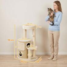Two-Tier Cat Tree With Sisal Scratching Post, Platform, And Play Ball, For Cats Up To 5 Kg. - 1 - View 4