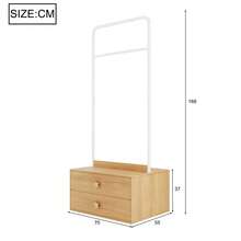 Wardrobe (Single Piece, 70 X 55 X 170 Cm), Double-Door Design With Spacious Storage Compartments, Cartoon-Shaped Handles, And Raised Legs, Wood Color. - 1 - View 10