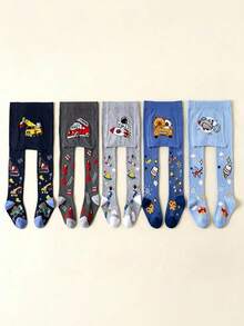 5 أزواج من جوارب الرضع والأطفال الصغار، جوارب بنقوش كرتونية لطيفة، مناسبة للارتداء اليومي في جميع الفصول. - متعدد الألوان - مشاهدة 9