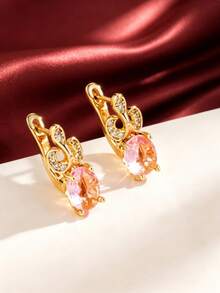 1 Pair Oval Swirl Element Ear Cuffs, Shiny Gold Tone, Date Party Gift Women's Decorative Earrings Accessory - Earrings - View 24