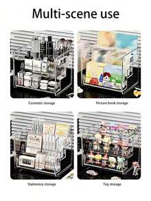 1/2Pcs Clear Desktop Storage Box, 3-Tier Cosmetic Display Organizer, Makeup Skincare Perfume Holder, Vanity Dresser Decor, Ideal Gift For Girlfriend - Clear - View 7