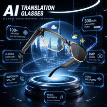 Smart Translation Glasses, Supports Real-Time Translation Of 100+ Languages, Equipped With 8MP Camera, Can Play Music, Make Hands-Free Calls, Features Meeting Notes Function, Powerful Assistant For Social Networking, Suitable For Men And Women As Holiday Gift - View 17