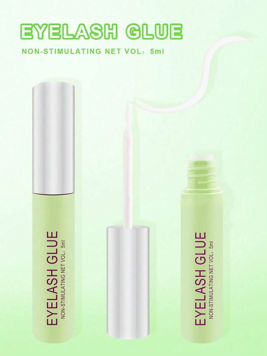 1 buah lem bulu mata transparan 5ml, lem bulu mata palsu super lengket tahan air, lem bulu mata gaya kuas, cepat kering & tahan lama. - Putih - View 1