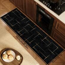 1pc Black Geometric Pattern Kitchen Floor Mat Silicone Carpet, Absorbent Non-Slip Quick Dry Bathroom Rug, All Season Door Mat Room Decor, Indoor Multi-Functional Foot Pad - Multicolor - View 15