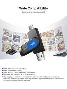 EAGET 2-In-1 USB C Flash Drive, USB3.2 Gen1 360° Rotating Storage Stick, Up To 120MB/S High-Speed OTG USB Drive, Shock-Resistant ABS Material U-Disk, Suitable For Phones, Laptops, Tablets, TVs And Cars - View 6