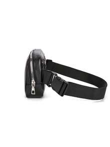 High End Soft Leather Small Chest Bag For Men, Simple Retro Horizontal Carry Bag, Casual Cycling Shoulder Crossbody Bag - Black - View 2